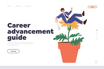 Career advancement guide landing page website template for mentoring and coaching online service