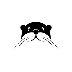 Poster - otter head vector logo