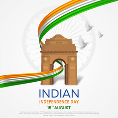 creative vector illustration of happy independence day in india celebration on august 15. vector ind