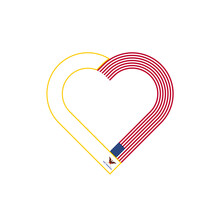 Unity Concept. Heart Ribbon Icon Of San Francisco And United States Flags. PNG