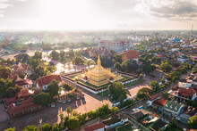 Wat Thatluang Gold Stupa, Vientiane, Laos
