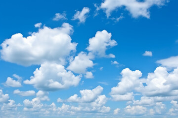 Wall Mural - Beautiful blue sky with clouds.Generative Ai.
