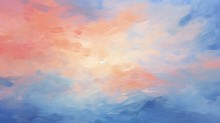 Wall Mural - abstract expressionist interpretation of a polar sunset, bold strokes, richly textured, vibrant clas