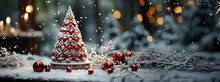 Christmas Idyll Background With A Decorated Christmas Tree