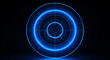 a blue round target in the center on the dark-blue background, in the style of realistic and detailed renderings, iso 400 