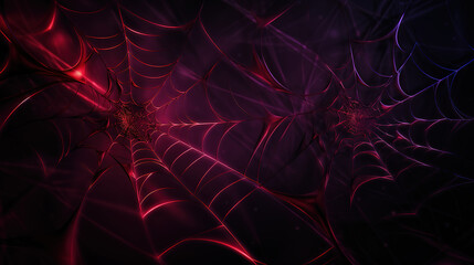 Halloween neon cobweb wallpaper. Generative Ai