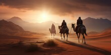 The Three Kings' Journey. Created With Generative AI Technology.