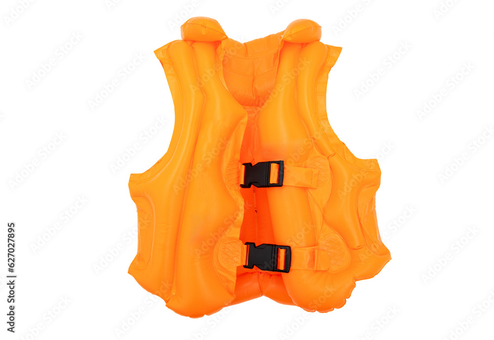 Orange color life jacket for kids isolated on transparent background ...