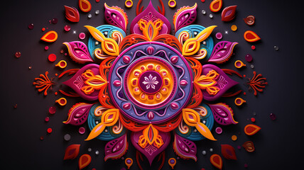 Illustration or greeting card for diwali festival background. Generative Ai