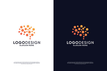 Brain technology logo design, brain connect, brain digital logo concept.