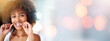 © Valerie Murray/peopleimages.com - Black woman, dental floss portrait and space for mockup, smile and happiness with afro, self care and cleaning, Young model, gen z african and happy with dentistry product, healthcare and wellness