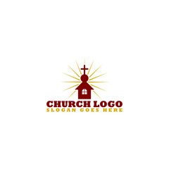 Sticker - Church logo template isolated on white background