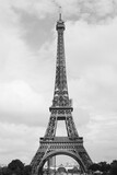 Fototapeta Paryż - Black and White Eiffel Tower
