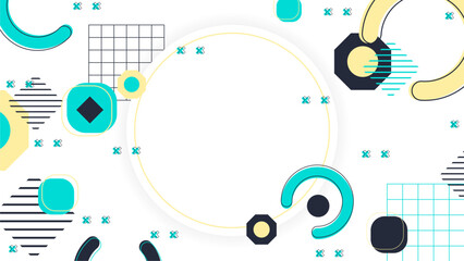 Wall Mural - Abstract minimalist geometric shapes on white background