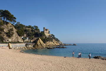 Wall Mural - Cavall Bernat and castle of LLoret de Mar; Costa Brava; Girona province; Catalonia; Spain