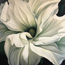 A Stunning White Flower Contrasted Against A Dramatic Black Background Generative Ai