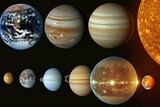 Fototapeta  - NASA provided image of our solar system planets aligned in isolation. Generative AI