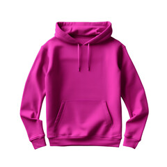 Wall Mural - pink plain hoodie t-shirt on transparent background PNG