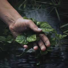 Wall Mural - turtle in the hand