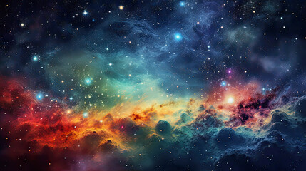 Wall Mural - colorful cosmic sky background