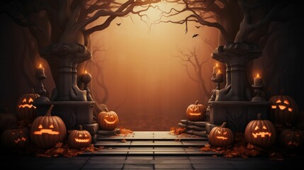 Wall Mural - Scary Halloween background for product display