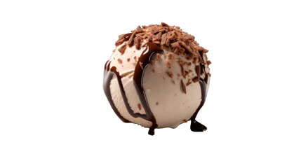 Wall Mural - chocolate ice cream ball isolated on white transparent background