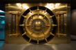 © barmaleeva - Front view of closed bank vault door