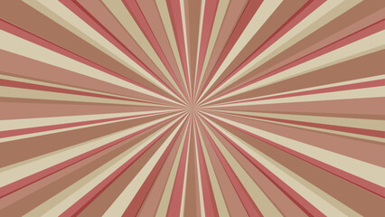 Wall Mural - Sun burst background in pale red and beige color Geometric abstract design glow effect. Comic. Simply ray decoration. Circus style. Fantasy Vector illustration