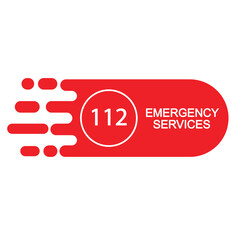 Wall Mural - 112 emergency call service icon. Vector illustration