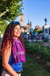 © Sangiao_Photography - Plaza de Cervantes in Alcala de Henares tourism heritage. Hispanic mid-female journey confident