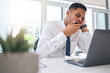 © Bettencourt/peopleimages.com - Tired, yawn and man at desk in office with burnout, stress problem or low energy while working on laptop. Fatigue, lazy and yawning business employee feeling overworked, bored and bad time management