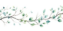  Watercolor Branches  Beautiful Watercolor Branch Frame - A Thin And Captivating Design On A White Background - Watercolor Art, Branch  Generative AI Digital Illustration