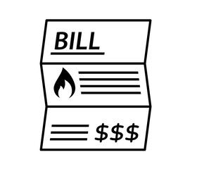 Wall Mural - High Gas Utility bill line icon. Clipart image isolated on white background