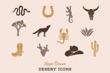 Hand Drawn Desert Icons Set