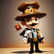 3d cute sheriff chibi figure created by generative ai