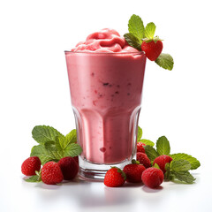 Wall Mural - Sweet and fresh red strawberry smoothie