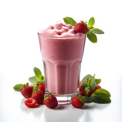 Wall Mural - Sweet and fresh red strawberry smoothie