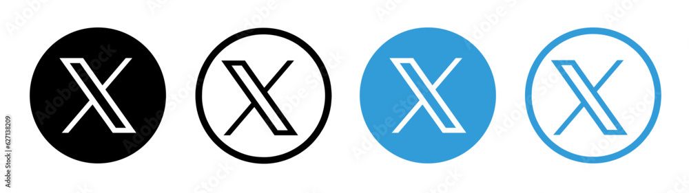 High resolution X ( Twitter) icon logo. social media platform 