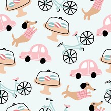 Seamless Pattern With French Things