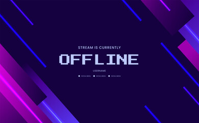 offline hud stream gaming window screen with geometric dynamic cyber vibrant