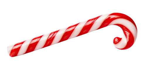 Wall Mural - Traditional Christmas candy cane isolated on transparent background