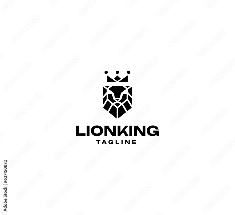 lion king shield logo vector design , Royal Lion crown logo template ...