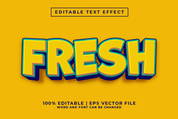 Wall Mural - Fresh 3d Editable Text Effect Cartoon Style Premium Vector