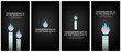 Set of Transgender Day of Remembrance Social Media Story Designs. Transgender Day of Remembrance Greeting Card Posters with burning candles using trans pride colors on dark background. Vector. EPS 10