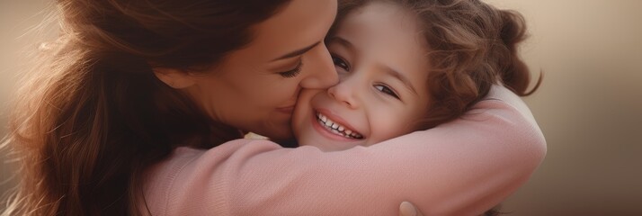 portrait of a caucasian girl and mother on pink rose gold beige with bear doll background. world mot
