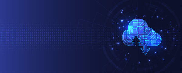 Wall Mural - cloud technology. cloud computing. big data center. cloud computing storage technology background. c