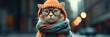 Hipster Cat With A Cool Beanie And Scarf. Cat Accessories, Hipster Cats, Cat Beanies, Cat Scarves, Funky Feline Fashion, Stylish Cat Photos, Cat Clothing Trends