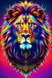 colorful rainbow lion