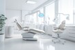 Dentist office white interior with medical equipment