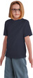 © olegphotor - Mockup blue t-shirt on a girl with glasses, shirt png for kids, front view